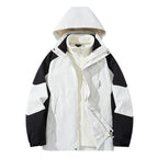 Men's water-repellent two-layer trekking jacket with removable fleece inner jacket and hood Fashion Glam