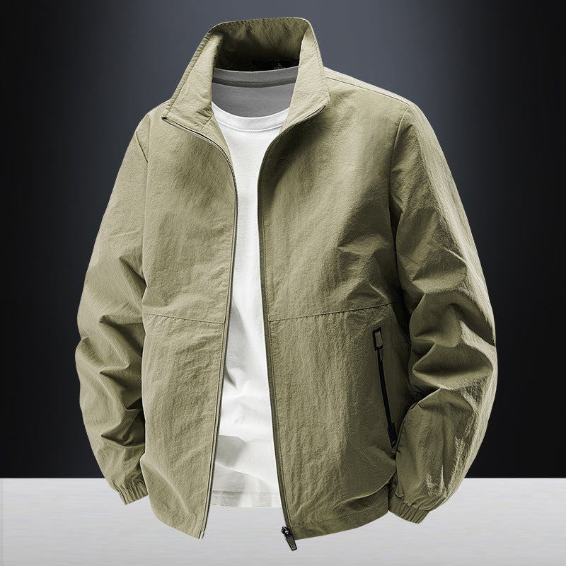 Men's ultralight windproof casual jacket with stand-up collar and zippered pockets Fashion Glam