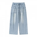 Women's Wide High-Waist Jeans in Vintage Denim with Used Effect Fashion Glam