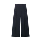 Women's high-waisted wide palazzo pants with pleats and elegant drape Fashion Glam