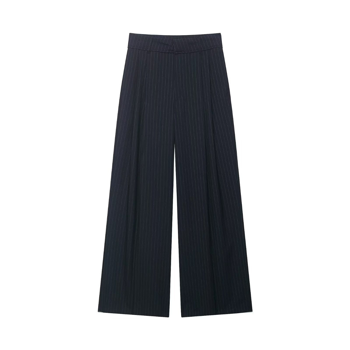 Women's high-waisted wide palazzo pants with pleats and elegant drape Fashion Glam