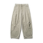 Men's Loose Workwear Pants with Elastic Waistband and Curved Seam Panels Fashion Glam