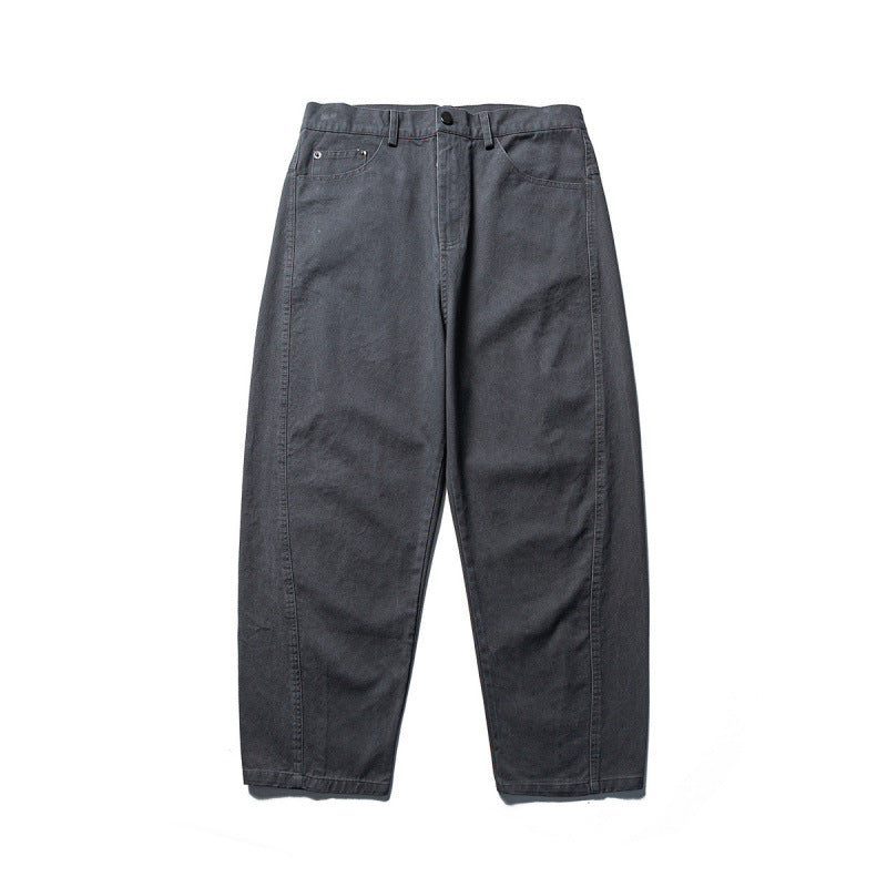 Men's tapered twill pants with high waist and five pockets Fashion Glam