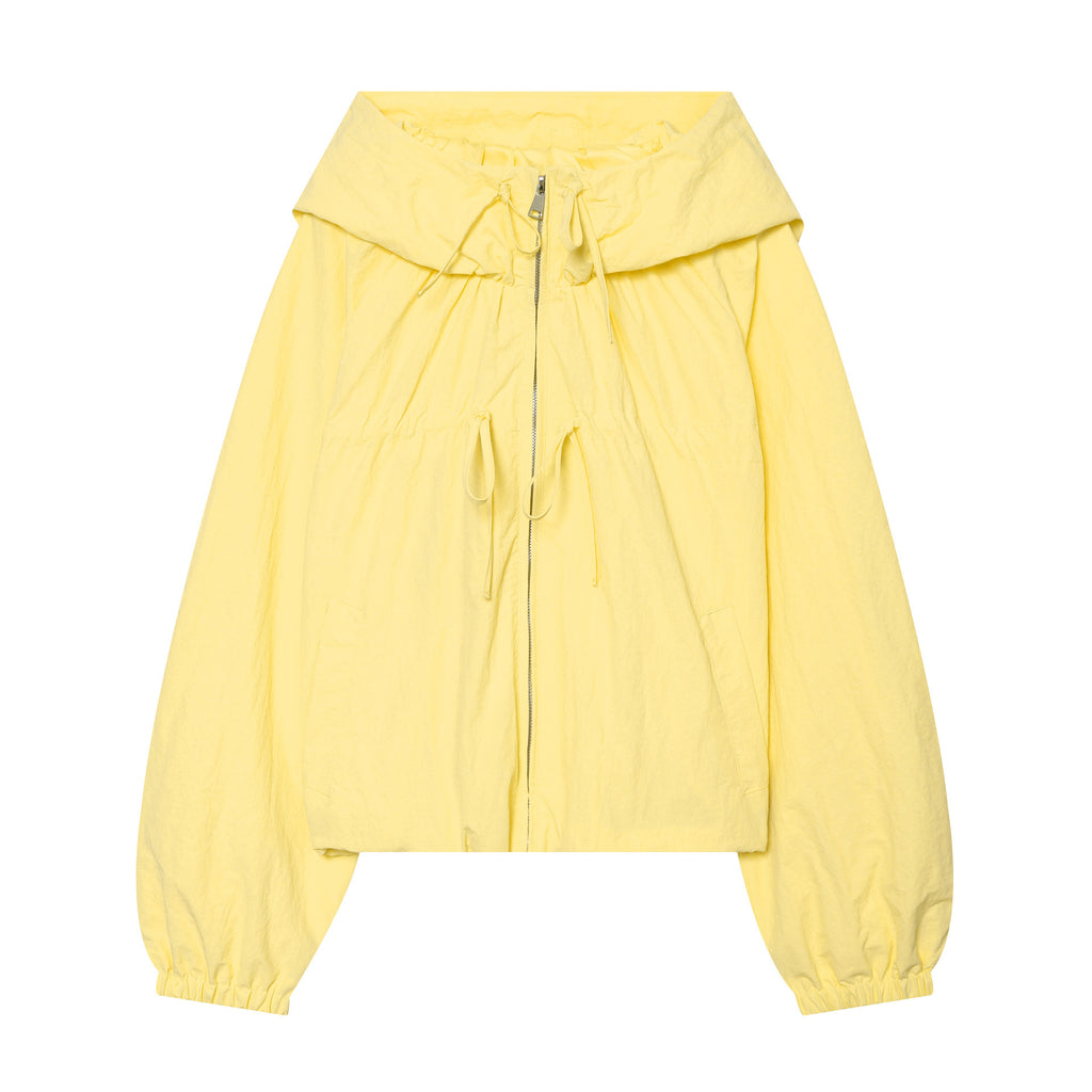 Women's lightweight cropped hoodie jacket with drawstring and zipper Fashion Glam