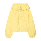 Women's lightweight cropped hoodie jacket with drawstring and zipper Fashion Glam