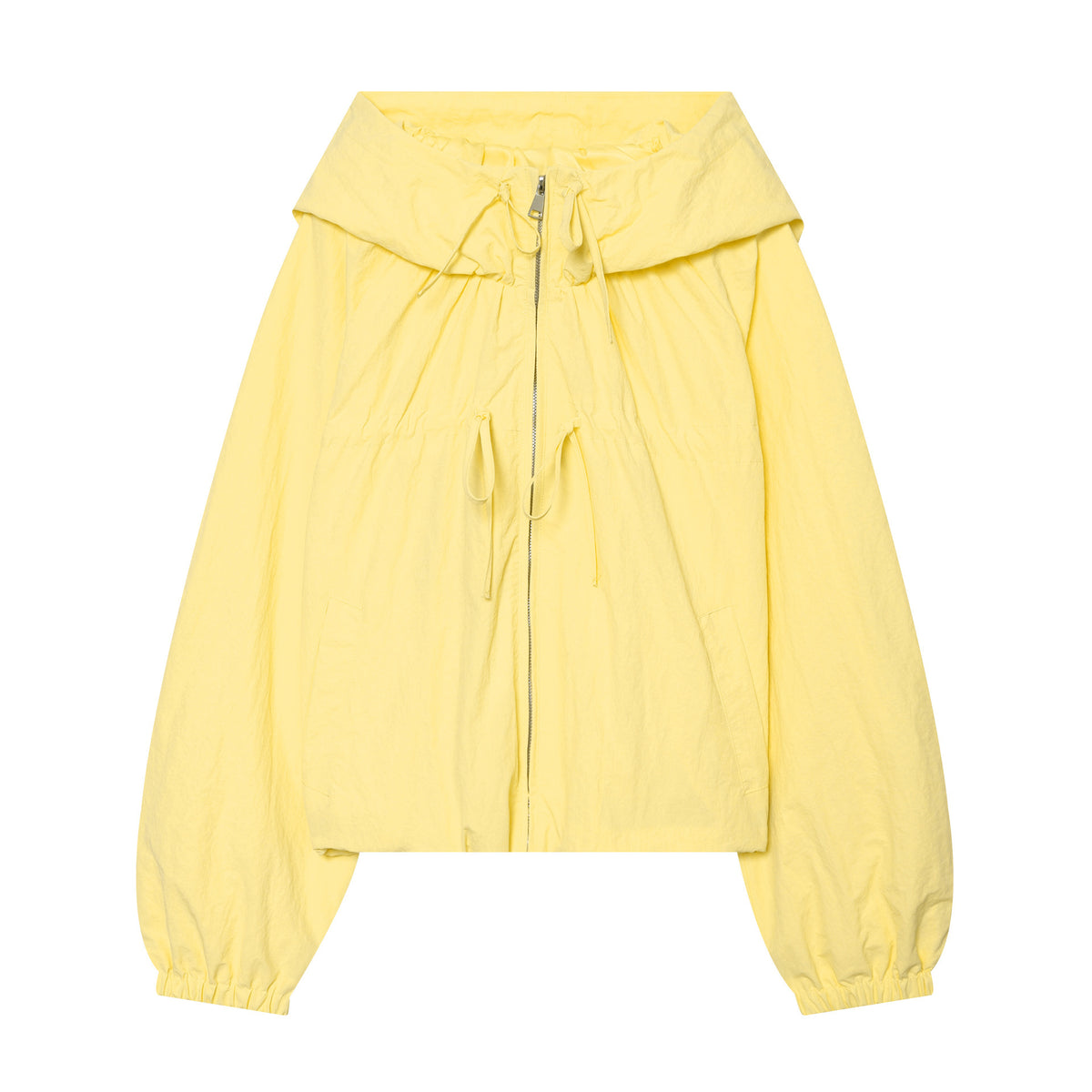 Women's lightweight cropped hoodie jacket with drawstring and zipper Fashion Glam