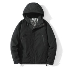 Men's Lightweight Hooded Jacket made of Softshell with Thermal Lining and Minimalist Zip Pockets Fashion Glam