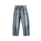 Women's Loose High-Waist Straight-Leg Vintage Jeans with Used Wash and Subtle Distressed Details Fashion Glam