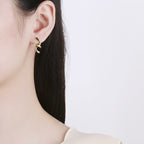 Women's earrings with sparkling circle pendant Fashion Glam