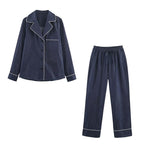 Women's Loose Fit Denim Pants with Elastic Waistband and Drawstring Fashion Glam