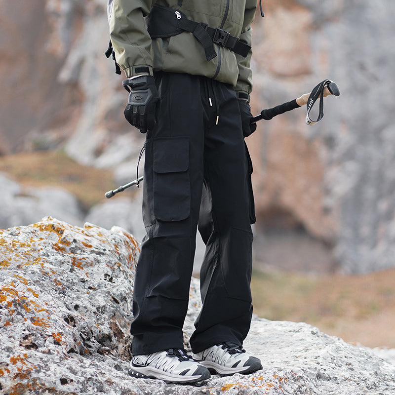 Men's Technical Outdoor Cargo Pants with Multi-Functional Pockets and Stretch Inserts Fashion Glam