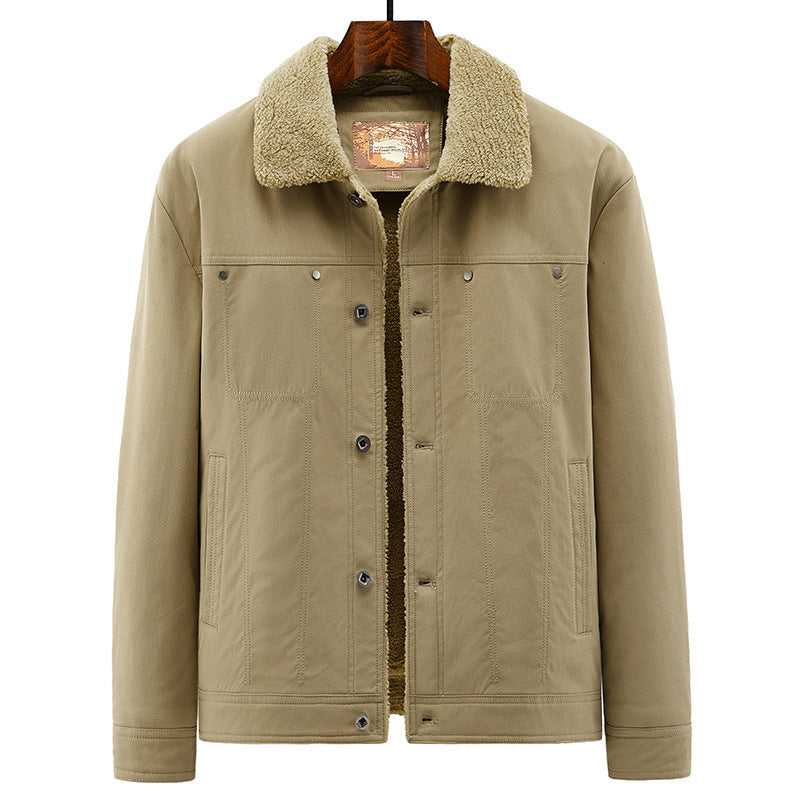 Men's trucker jacket in overshirt style with Sherpa lining and shirt collar Fashion Glam