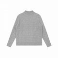 Unisex Oversize Cable Knit Sweater with Short Stand-Up Collar and Ribbed Hem Fashion Glam