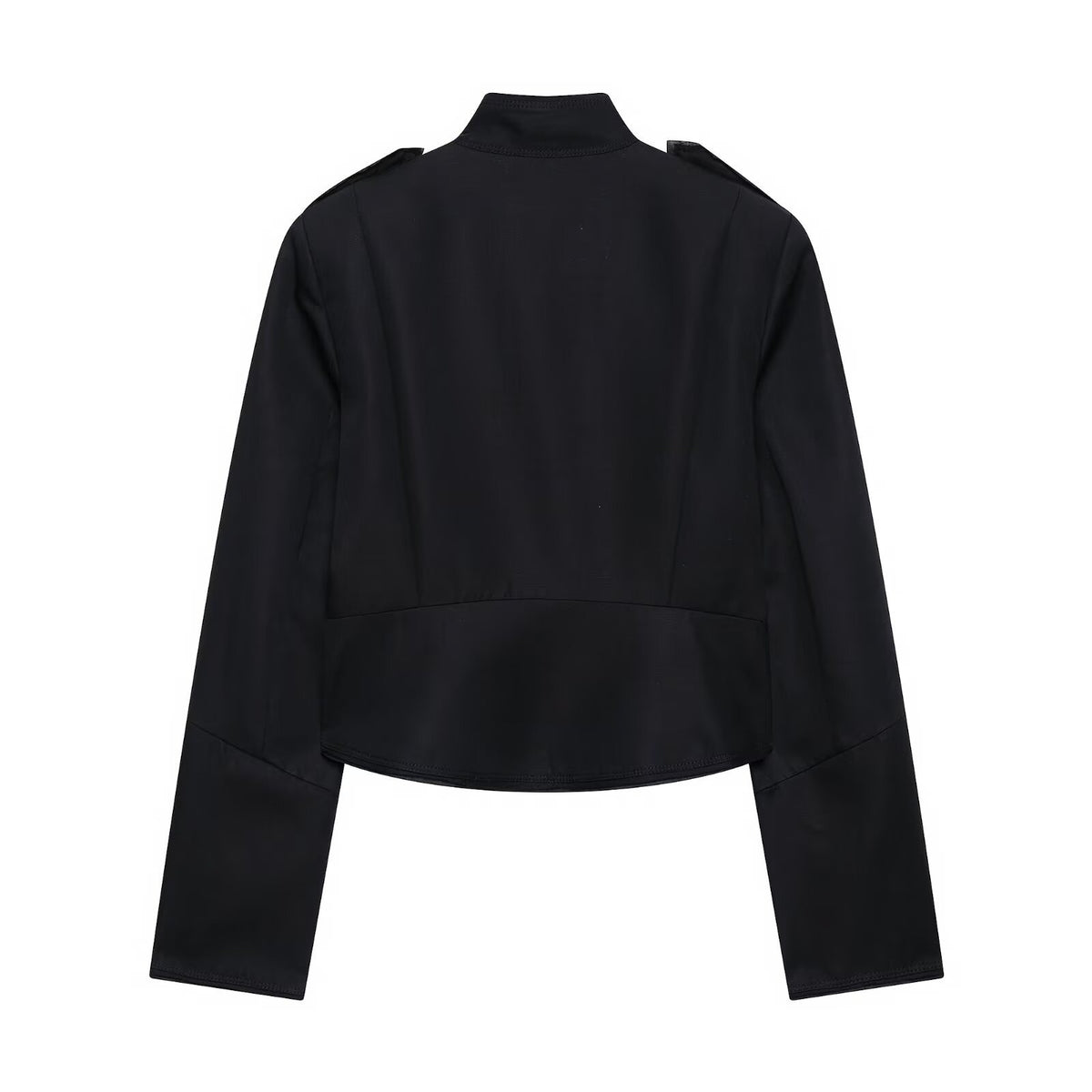 Women Short Cut Parade Jacket with Stand-Up Collar and Decorative Trimming Fashion Glam