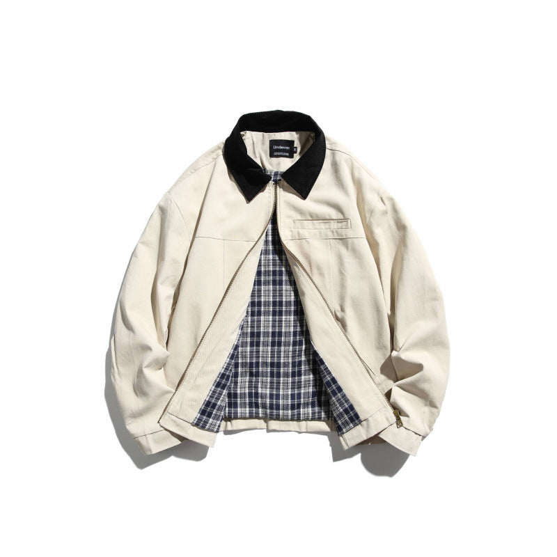 Unisex Short-cut Overshirt Jacket with Cord Collar, Chest Pocket and Precise Seam Details Fashion Glam