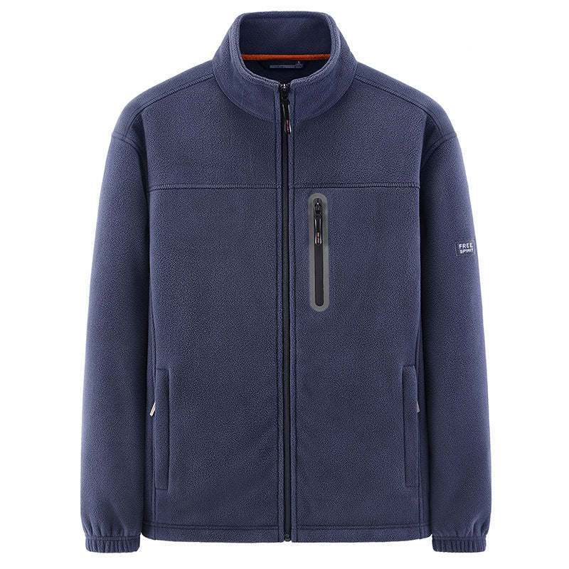 Men's Insulating Microfleece Functional Jacket with Waterproof Chest Pocket and Stand Collar Fashion Glam