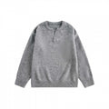 Unisex Boxy fine knit pullover with half Henley opening, round neck and ribbed finishes Fashion Glam