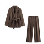 Women's High-Waisted Palazzo Pants with Front Tucks and Wide Leg Fashion Glam