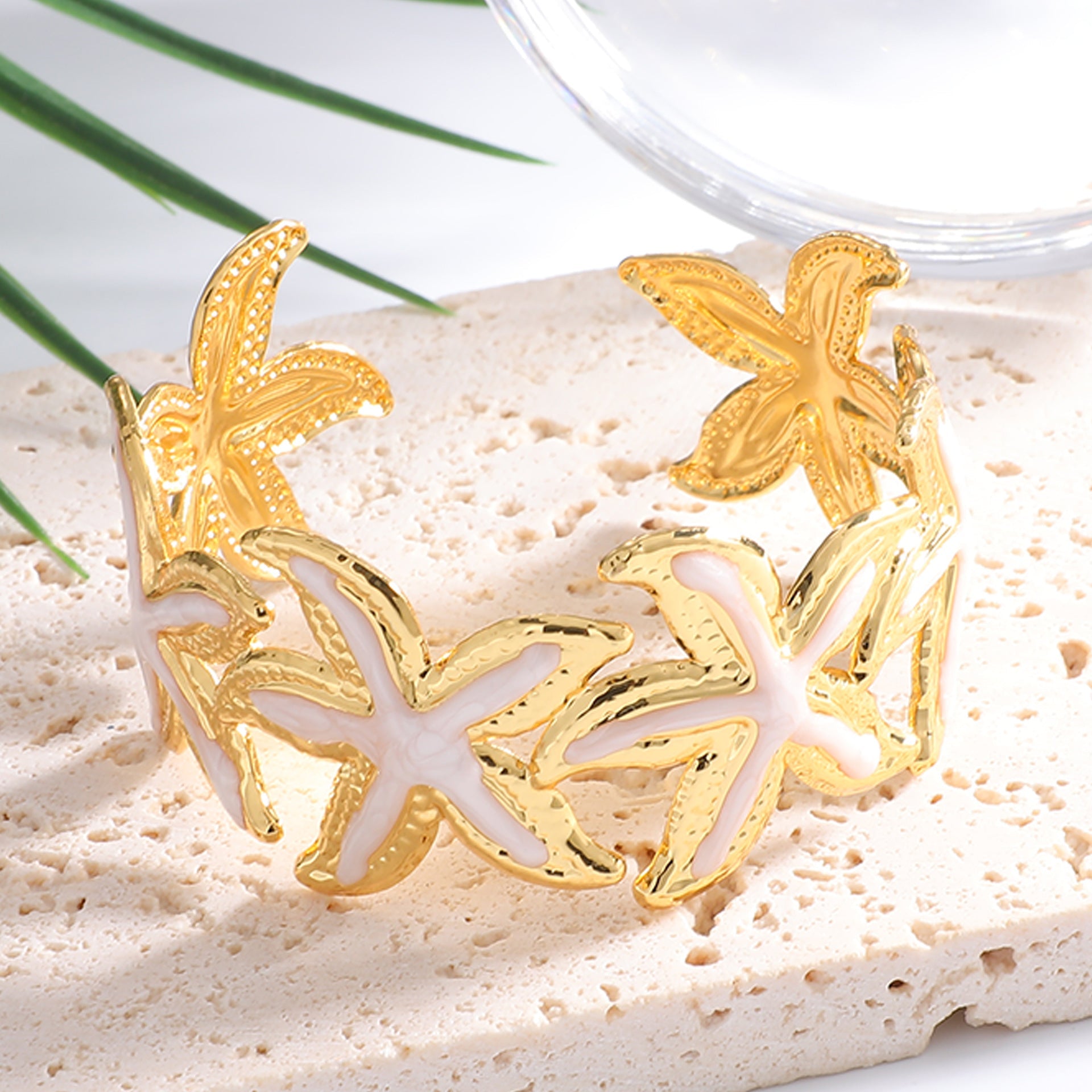 Ladies Open Cuff Bracelet with Expressive Star Motif Fashion Glam