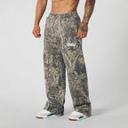 Men's wide camouflage joggers with elastic comfort waistband and thigh logo Fashion Glam