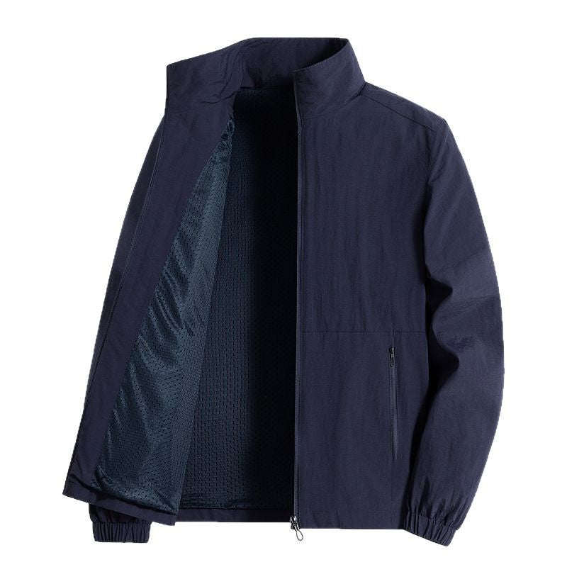 Men's Ultra-Lightweight Urban Windbreaker with Stand-Up Collar, Two-Way Zipper and Elastic Cuffs Fashion Glam
