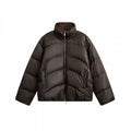 Women's Cropped Padded Boxy Jacket with High Stand-Up Collar and Teddy Lining Fashion Glam