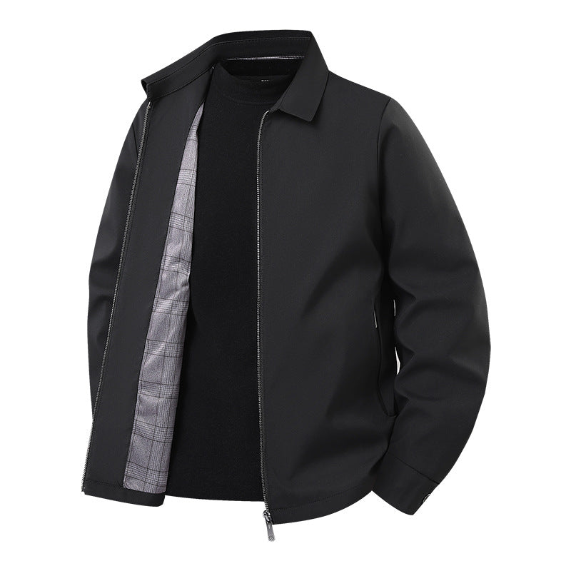 Men's Lightweight Harrington Jacket with Softshell Outer Material and Glencheck Lining Fashion Glam