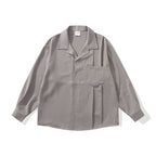 Unisex Oversized Lightweight Long Sleeve Shirt with Notched Collar, Chest Pocket and Boxy Silhouette Fashion Glam