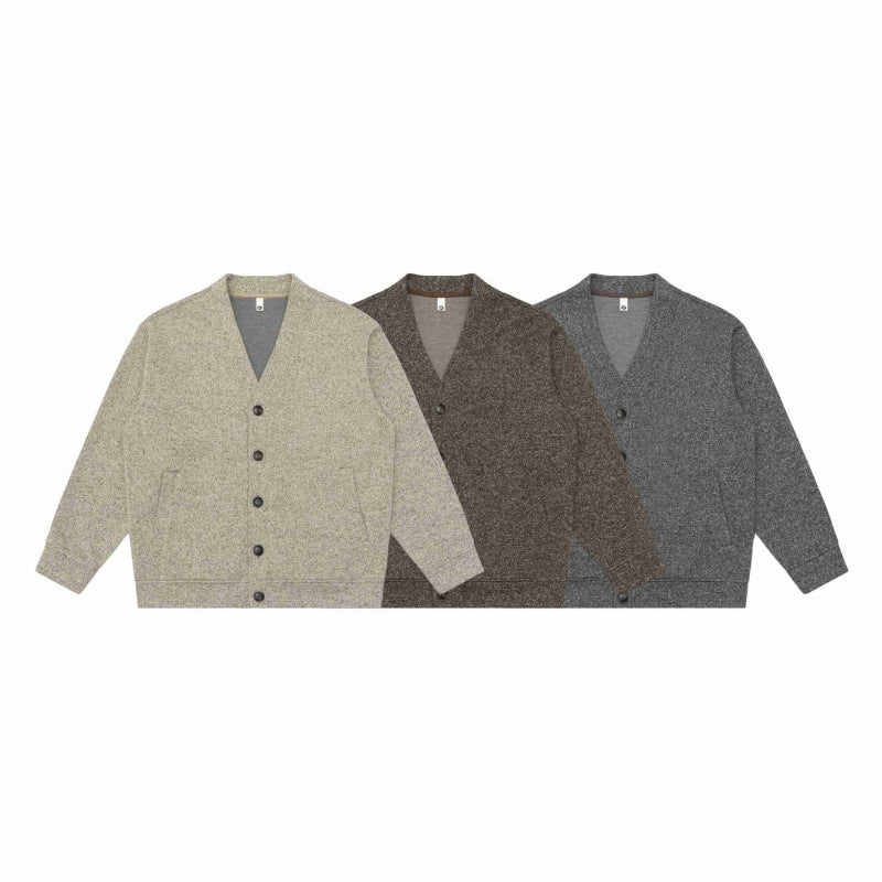 Unisex Oversize Knit Cardigan with V-neck, full button placket and patch side pockets Fashion Glam
