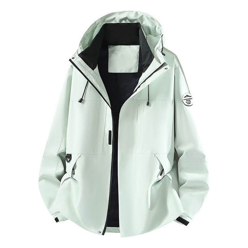 Men's Technical Softshell Hooded Jacket with concealed front zipper and multifunction pockets Fashion Glam
