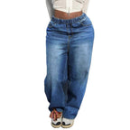 Women's wide Relaxed-Fit jeans with elastic waistband and casual fit Fashion Glam