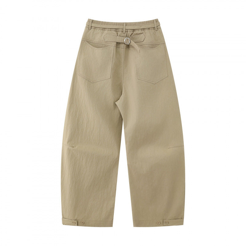 Unisex wide layered pants with balloon-shaped silhouette, high waist and drawstring Fashion Glam
