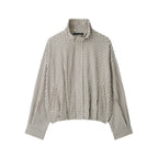 Women's short-cut checked bomber jacket with stand-up collar, elastic hem and concealed zipper Fashion Glam