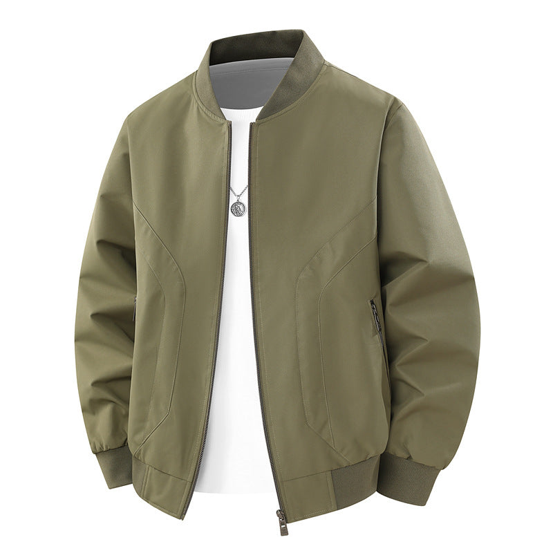 Men's Lightweight Windproof Bomber Jacket with Ribbed Cuffs and Zipper Pockets Fashion Glam