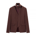 Women's Tailored V-Neck Blazer with Integrated Bow and Flap Pockets Fashion Glam