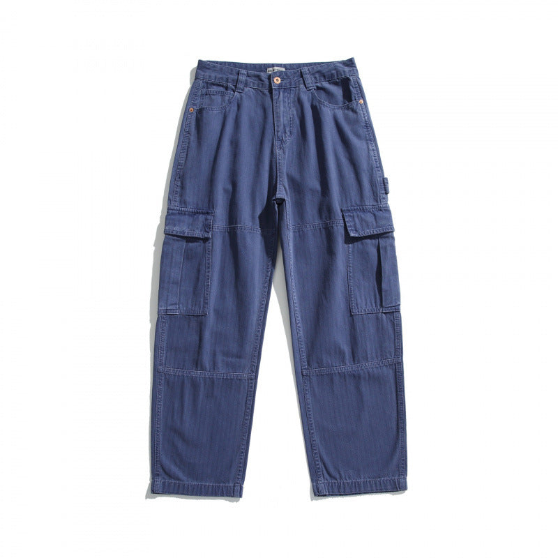 Men's Relaxed-Fit Carpenter Cargo Pants made of lightweight canvas with patch flap pockets Fashion Glam