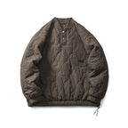Unisex Padded Oversized Anorak Pullover with Half Snap Placket, Raglan Sleeves, and Drawstring Hem Fashion Glam
