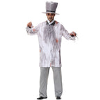 Men's Creepy Ghost Costume with Stylish Hat and Torn Details Fashion Glam