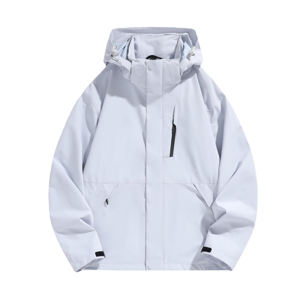 Women's Water-Repellent Hooded Transitional Jacket with Adjustable Hood, Concealed Front Placket and Multifunctional Pockets Fashion Glam