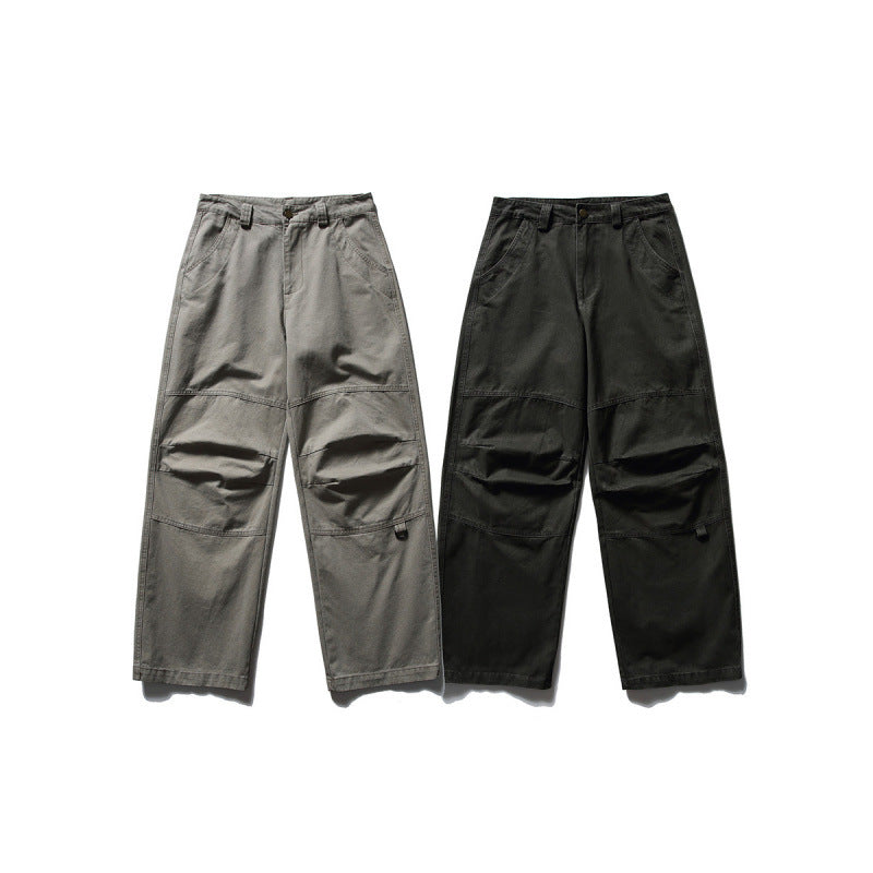 Men's Loose Utility Cargo Pants in Workwear Style with Knee Inserts and Patch Pockets Fashion Glam