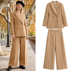 Women's high-waisted wide pleated trousers with continuous crease and side pockets Fashion Glam