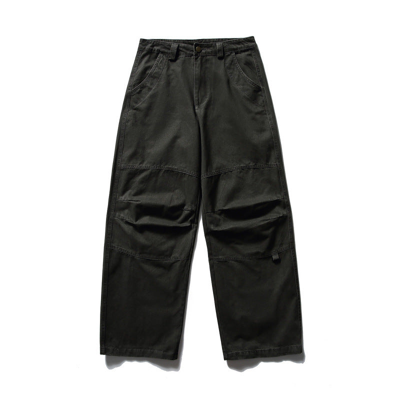 Men's Loose Utility Cargo Pants in Workwear Style with Knee Inserts and Patch Pockets Fashion Glam