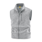 Men's fleece vest with high stand collar, chest zipper and side pockets Fashion Glam