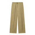 women's wide pleated pants with high waist and distinctive front creases Fashion Glam