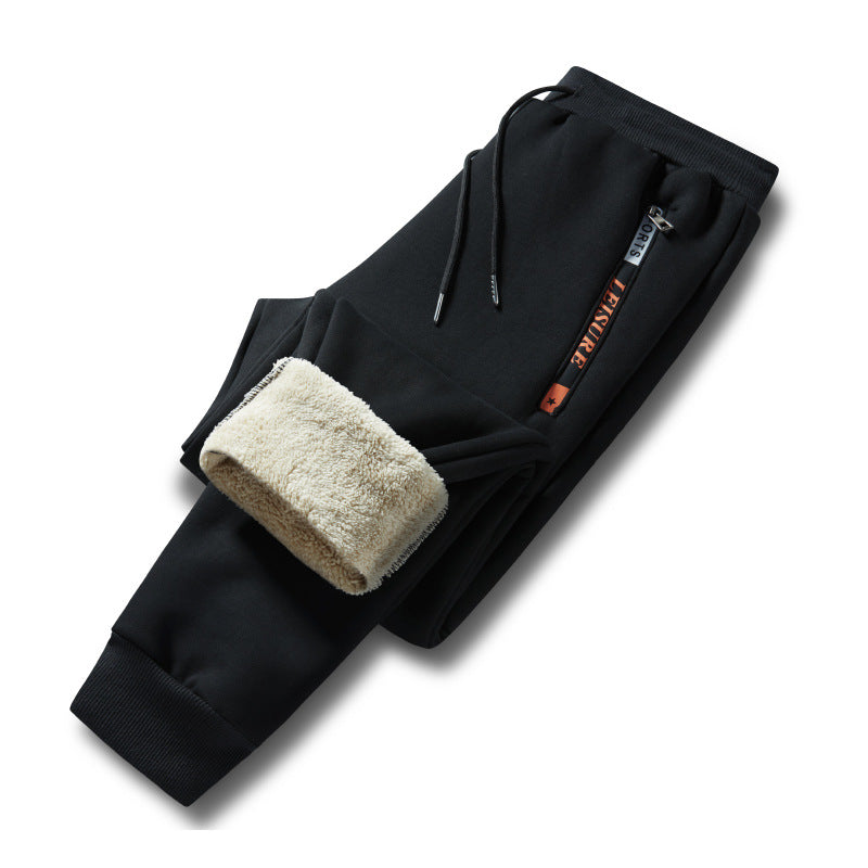 Men's Winter Fleece Jogging Pants with Teddy Lining, Elastic Waistband and Zipper Pockets Fashion Glam