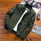 Men's urban lightweight bomber jacket with concealed two-way zipper, ribbed cuffs and arm pocket Fashion Glam