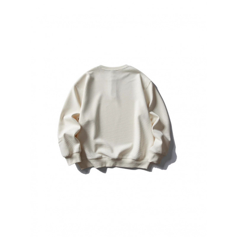 Unisex Waffle Knit Henley Sweatshirt in Oversize Cut with Button Placket Fashion Glam