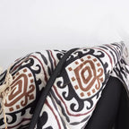 Women's quilted kimono jacket with graphic ethnic print and waist belt Fashion Glam