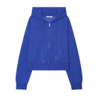 Women Cropped Hooded Sweat Jacket with Full Zip and Kangaroo Pocket Fashion Glam