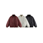 Unisex Boxy Transition Bomber Jacket with Stand Collar and Flap Pockets Fashion Glam